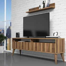 Hanah Home Mueble de TV Nogal con Estante de Pared